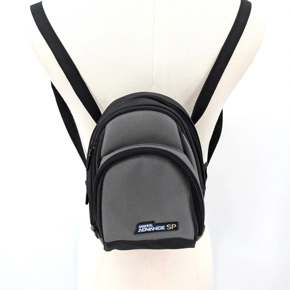 Game Boy Advance SP Mini Backpack Carrying Case 3 Pocket Pouch
